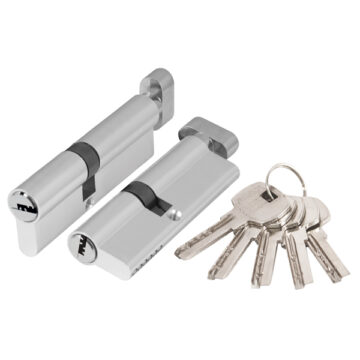 Цилиндровый Ajax (Аякс) механизм (AX202/120) AX2002Knob120 (55+10+55) CP хром с вертушкой
